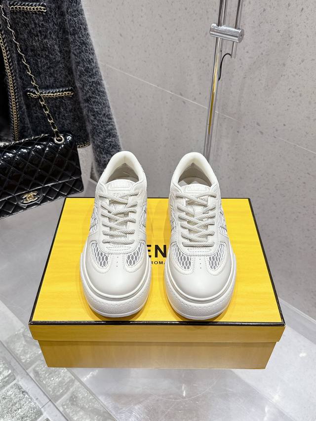 Factory Fendi new thick-soled sports casual shoes Splicing retro design breathab