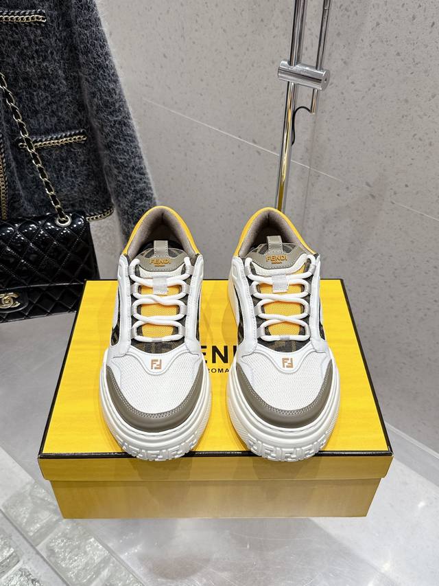 top version men's Fendi 2025 spring and summer new thick-soled sports shoes men'