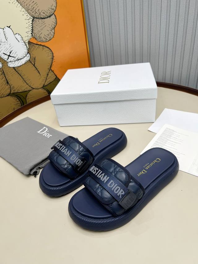 Factory price P Dior high version slippers, 2025 new classic style purchasing le