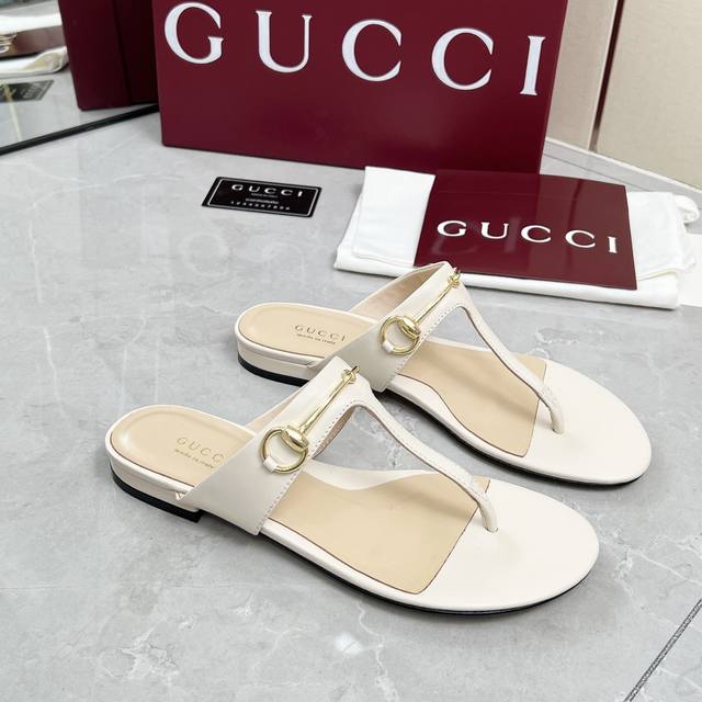 Gucci 25Ss classic horsebit flip-flops top version! 1:1 replica of the original,