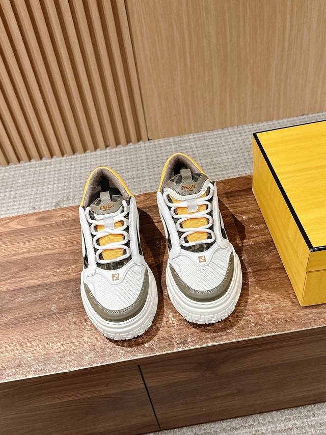 Men's size only #Fendi's new spring and summer shoe style. The lace-up sneakers