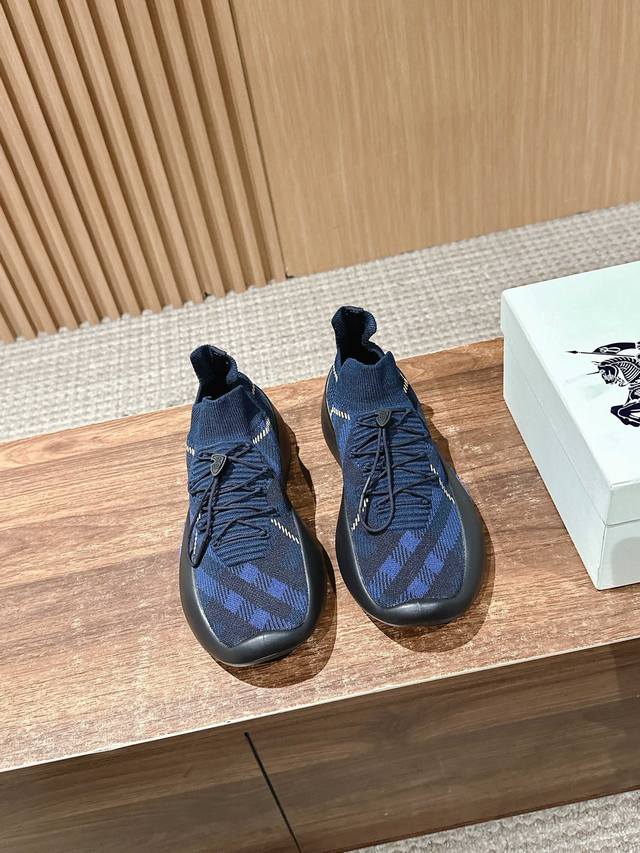 Made in Dongguan #BURBERRY new men's 3D elastic flying woven lace-up casual snea