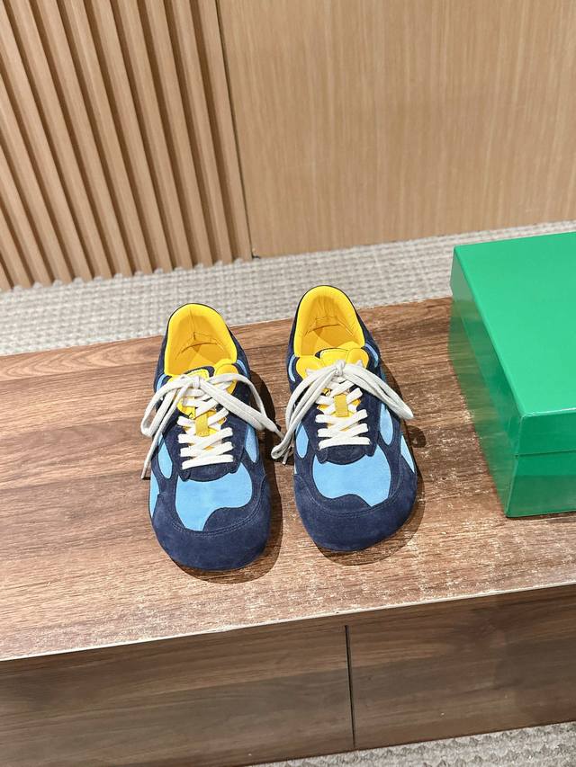 Bottega Veneta series couple retro casual sports shoes customized cow suede mate