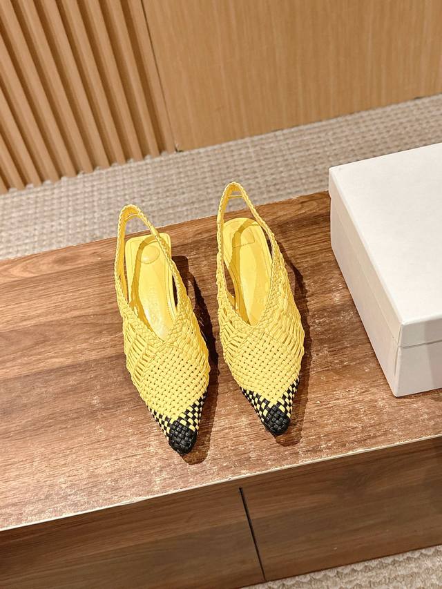 New Spring and Summer Pointed Braided Colorblocked Kitten Heel Sandals My dears,