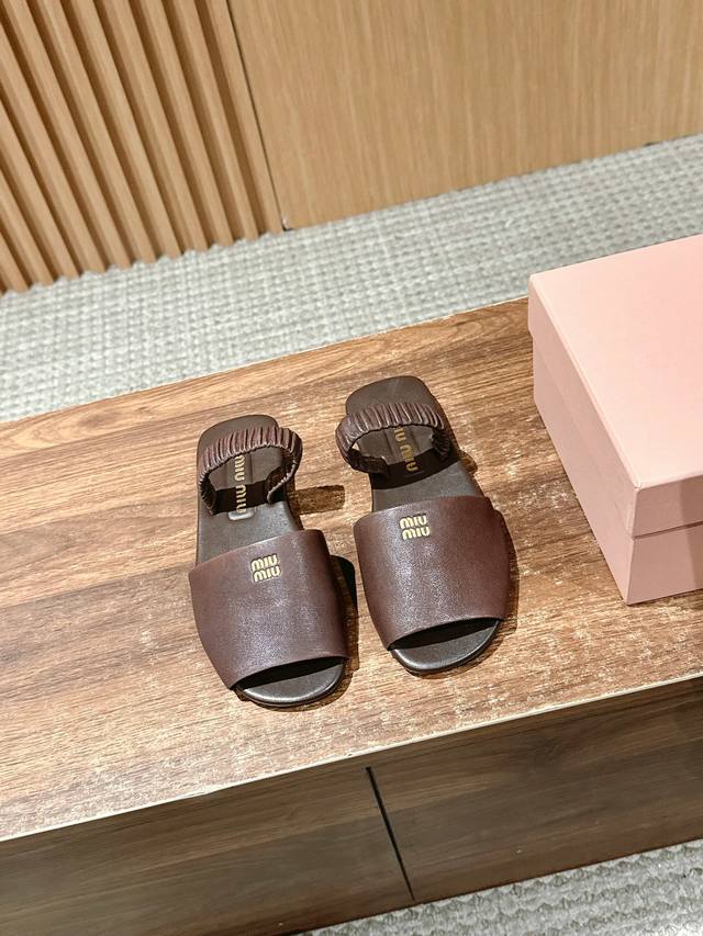 Miu Miu early spring new ballet sandals elastic sheepskin elastic slippers one-s