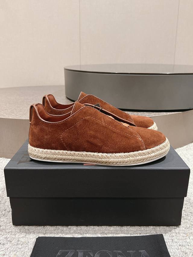 Factory P. Zegna Zegna Ss new summer new product casual deerskin luxury hemp rop