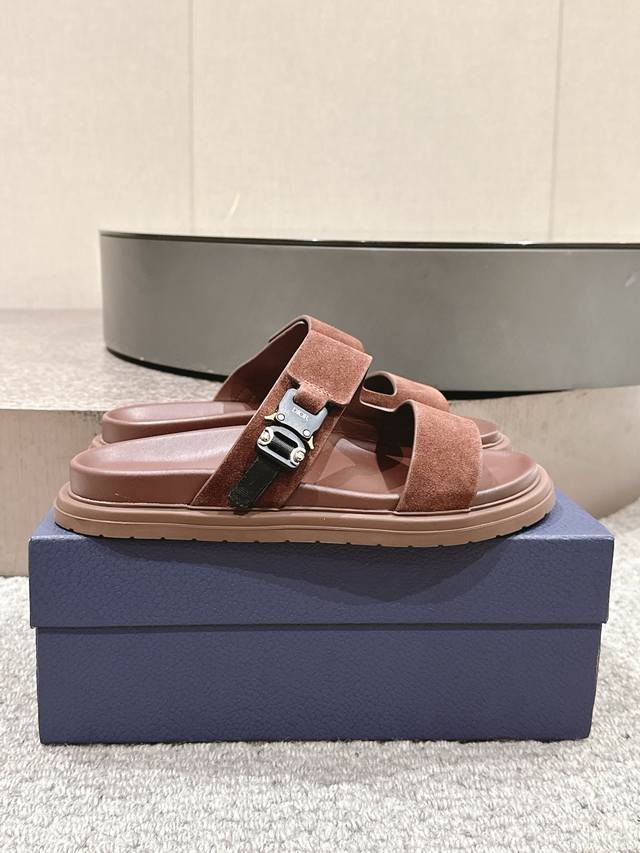 Top version: Men's Dior Aqua series Velcro thick-soled slippers sandals beach sh