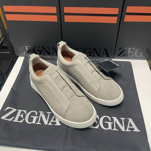 Factory P. Wu Lei star style Zegna 24Ss new Triplestit men's slip-on luxury casu