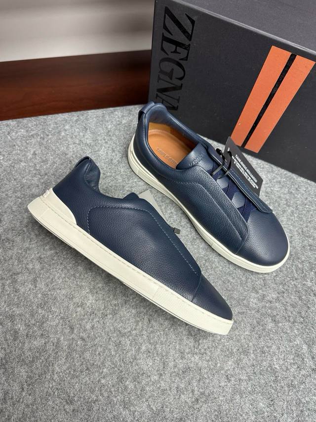 Factory P. Wu Lei's celebrity style Zegna 25Ss new color Triplestit men's slip-o