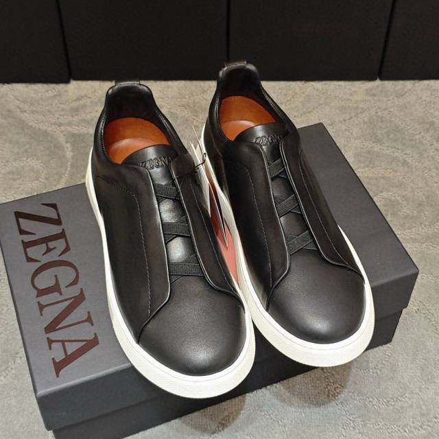 Factory P. Wu Lei's celebrity style Zegna 25Ss new color Triplestit men's slip-o