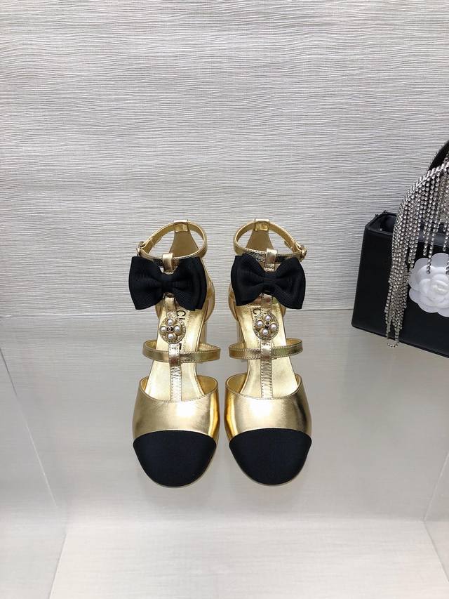 Chanel 24 Early Spring New High-end Handmade Camellia High-heeled Sandals As alw