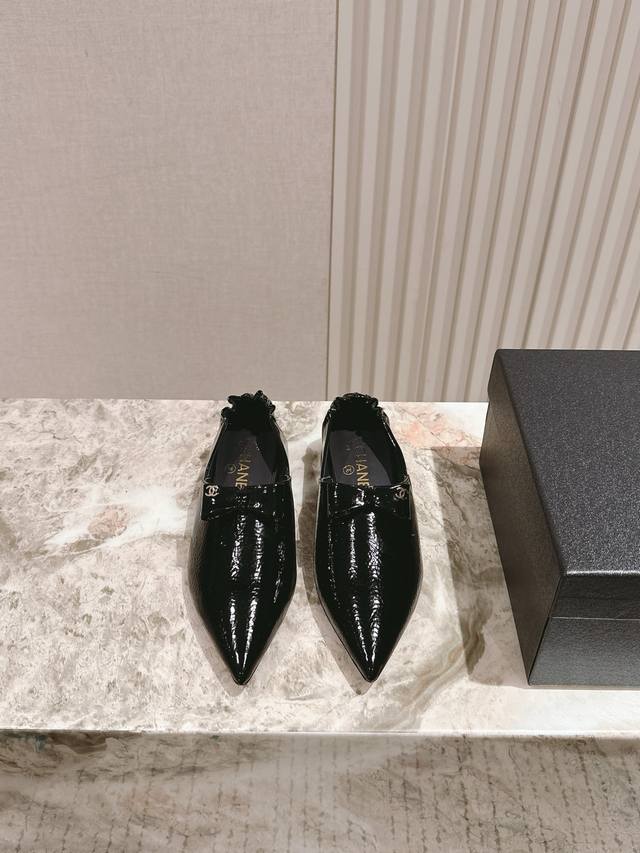 225 Chanel summer new counter synchronized fetal cowhide patent leather pointed