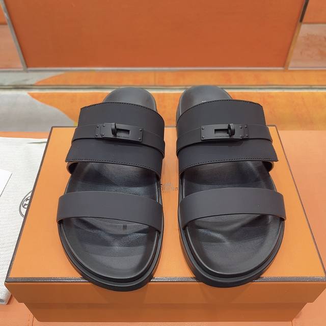 Men's 20 New Herme* H's classic Chypre second uncle shoes H-shaped flat sandals