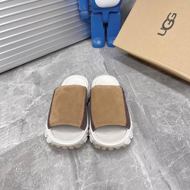 Factory Ugg Tracking Series Slippers Dust-proof Cow Suede Leather Lamination Non