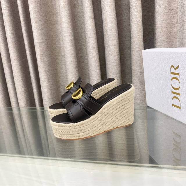 Dior 2025 Spring and Summer New Attitude Colorblock Hollow Wedge Heel Women's Sh