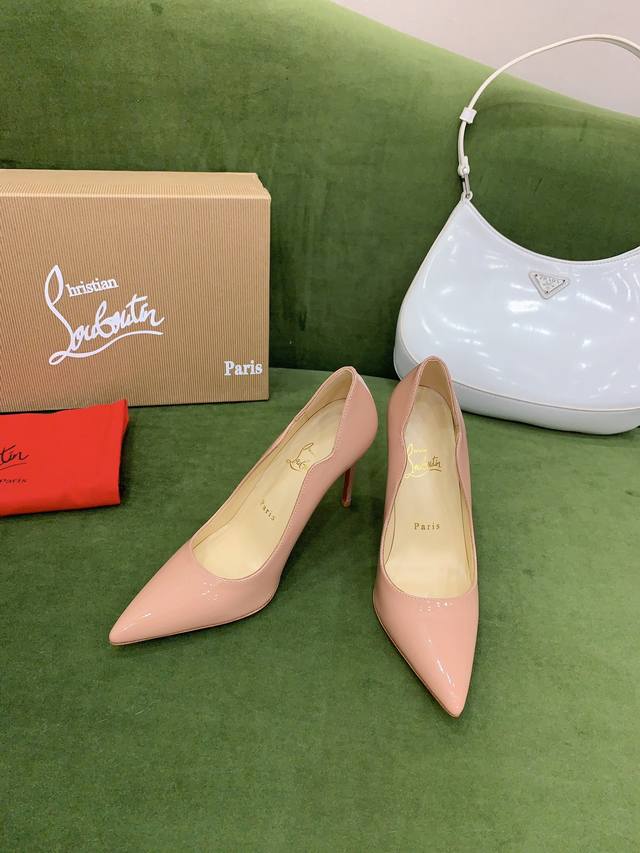Factory Price P Christian Loubouti* Classic wavy edge red sole high heels Smooth