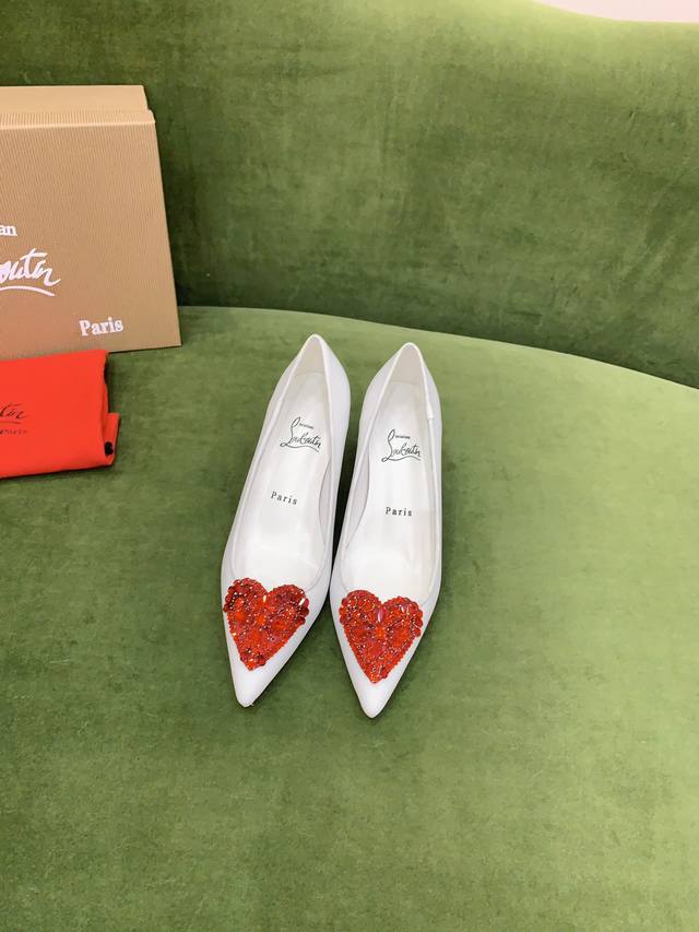 Factory Price P Christian Loubouti* New Limited Edition Heart Gem Red Sole High