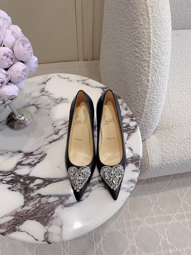 Factory Price P Christian Loubouti* New Limited Edition Heart Gem Red Sole High
