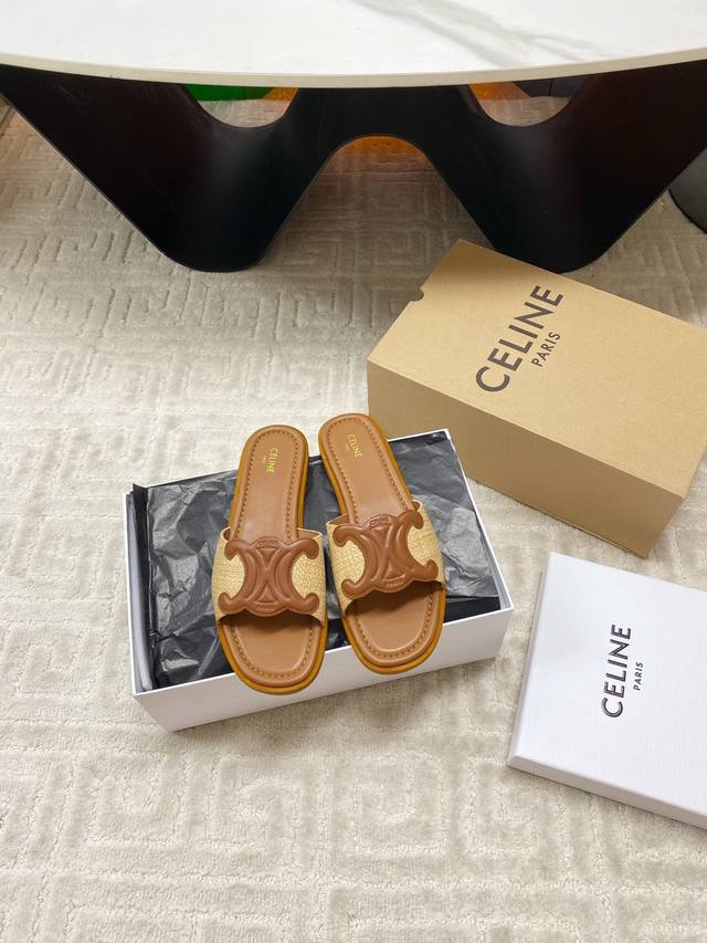 Factory purchasing grade Celine 25Ss spring and summer new slippers Arc de Triom