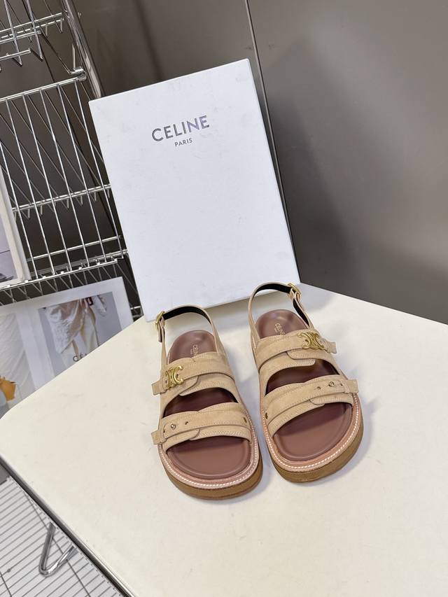 Celine's new spring and summer Arc de Triomphe retro Roman sandals and slippers