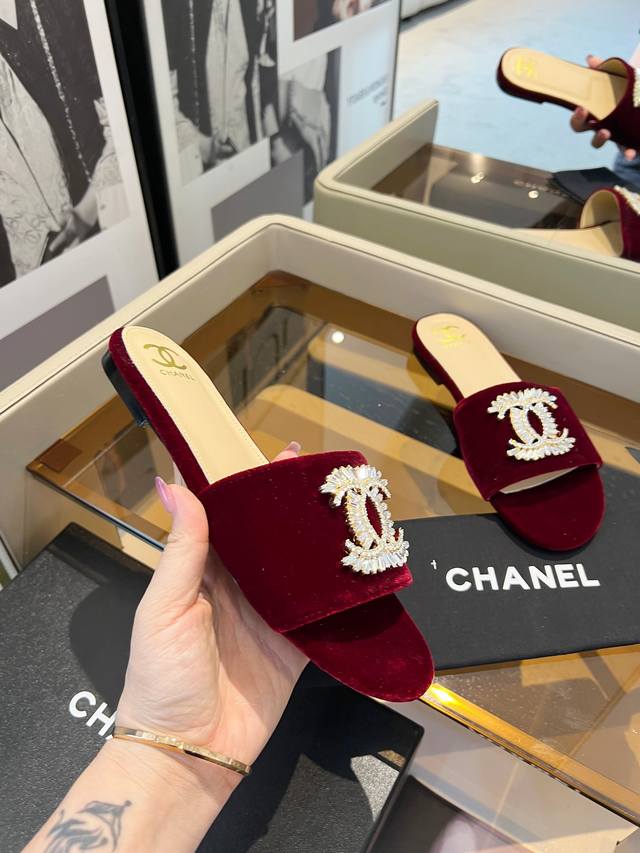 Factory price PP rubber leather sole Chanel C home sandals series official websi