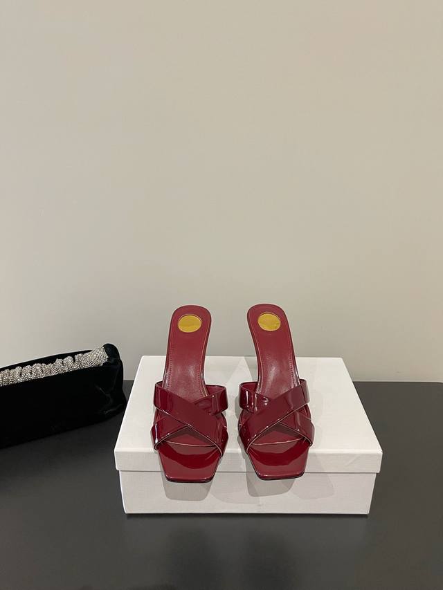 YSL Saint Laurent's latest silk cross-heeled sandals and slippers are now availa