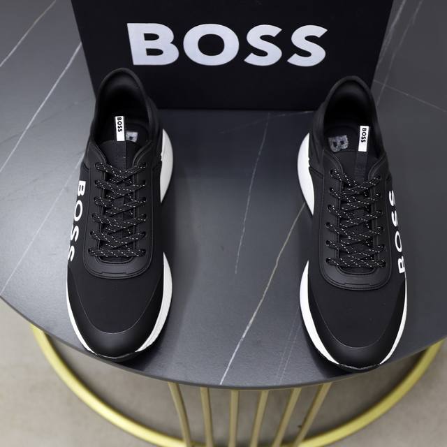 P: Boss men's casual sports shoes, original mold, upper made of Italian imported