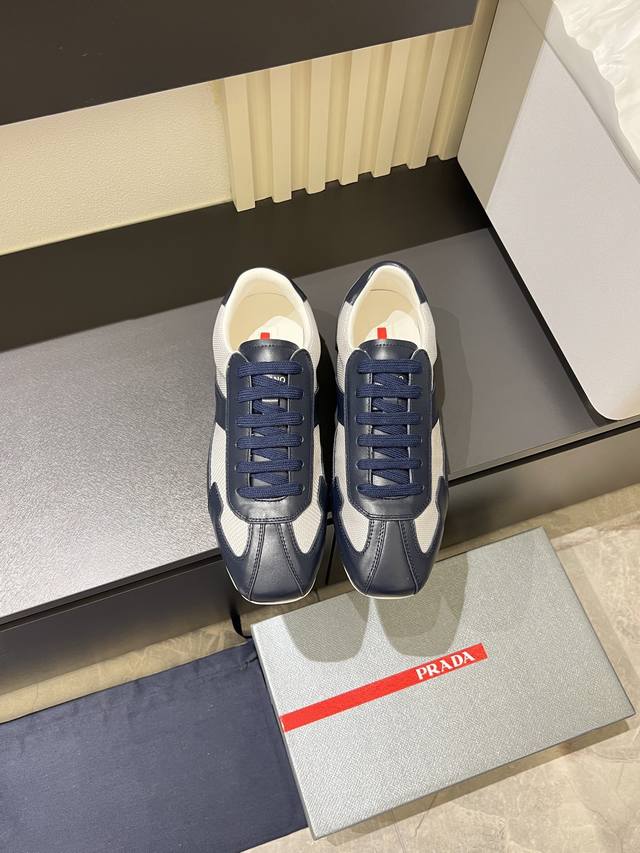 Factory P Price Yuan Prada* Prada Spring and Summer New Men's High-end Sports Sh