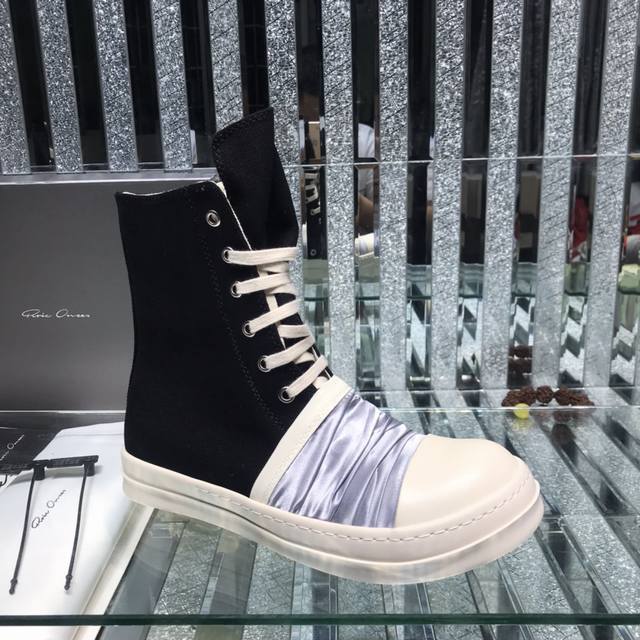 Instant Price: Couple's Rick Owens Pleated Fashion Casual Sneakers! Official web