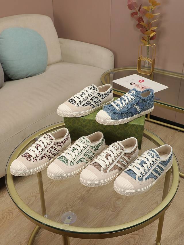 Price: Gucci~24 latest double G embroidered low-top lace-up fashion sneakers, or