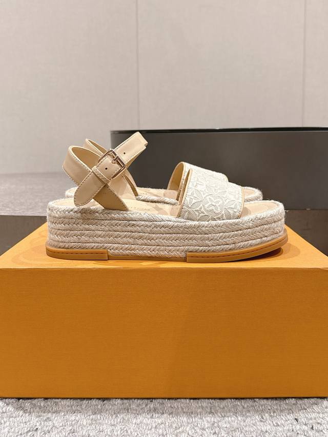 Factory. Donkey series hemp rope thick-soled sandals for women Louis Vuitton SSL