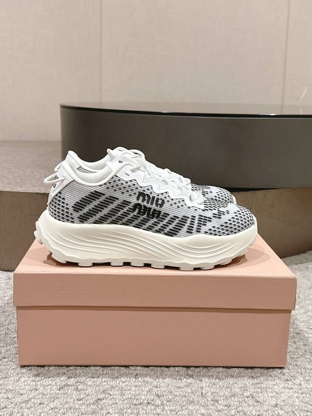 High version factory Miumiu New Arrival ~ Miu 25Ss catwalk new mesh thick sole D