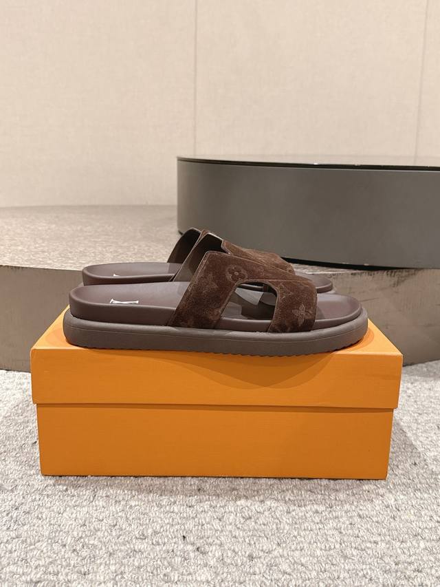 Top version: Men's Lv Louis Vuitton L's Venice series thick-soled sandals Origin
