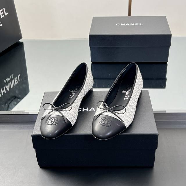 High version Upgraded version! Chanel classic ballet flat shoes color matching s