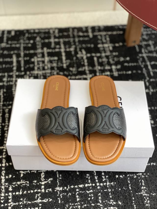 Purchasing level Celine 25Ss spring and summer new slippers Arc de Triomphe Brit