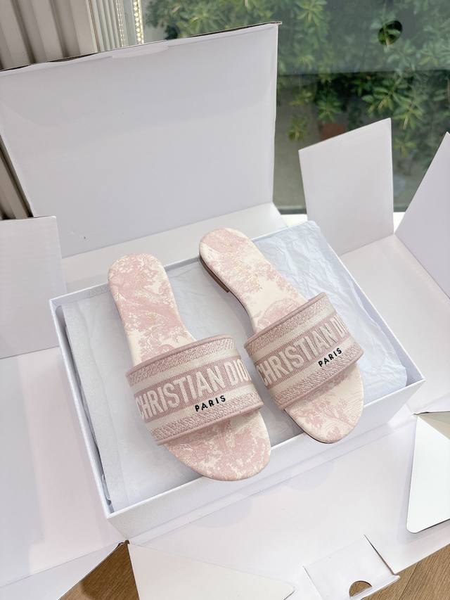 G269 airplane box WYSIWYG purchasing level #Dior embroidered slippers sandals 20