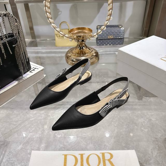 Dior pointed flat high-heeled sandals Dior 25 spring and summer new webbing wome