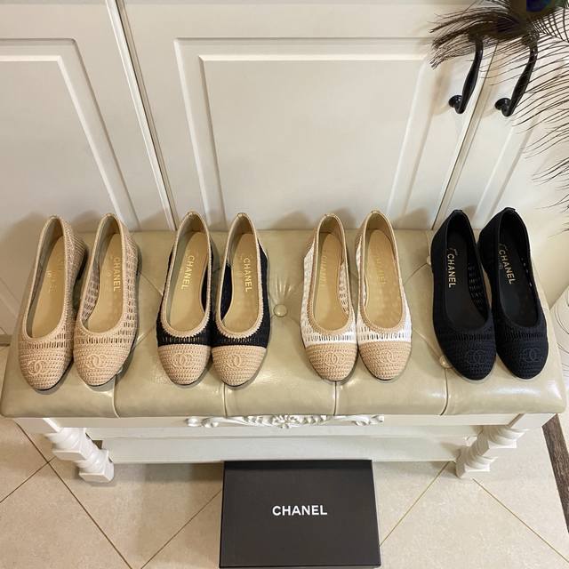 Factory price P, Chanel hollow woven single shoes, woven surface, sheepskin lini