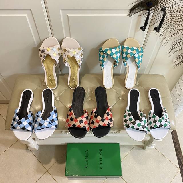 factory price P, Bv new slippers, classic woven surface, genuine leather injecti