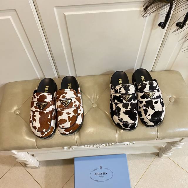 factory price P, Prada hip-hop fancy style new model, cow-colored horse hair lea