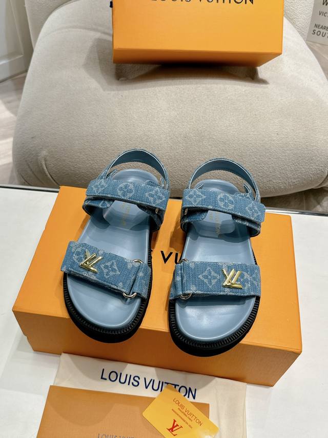 Slippers Sandals Louis Vuitton New Sandals for Women The Lv Sunset Comfort flat
