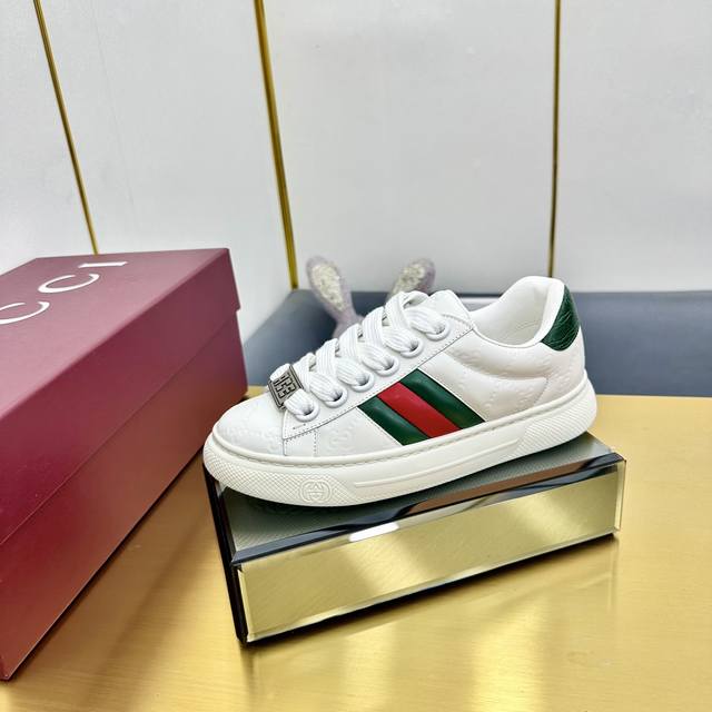 Top version Gucci's latest early autumn classic Ace series thick-soled bread sho