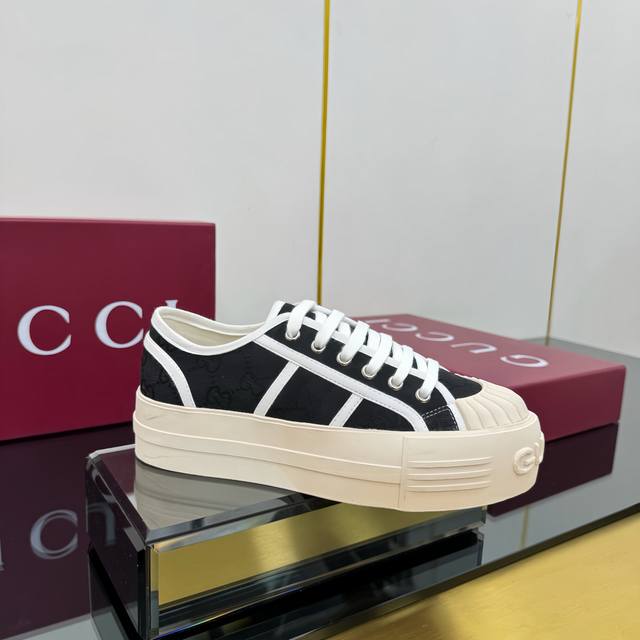 Factory price Pp Gucci 25S latest thick-soled canvas shoes, the most popular cla