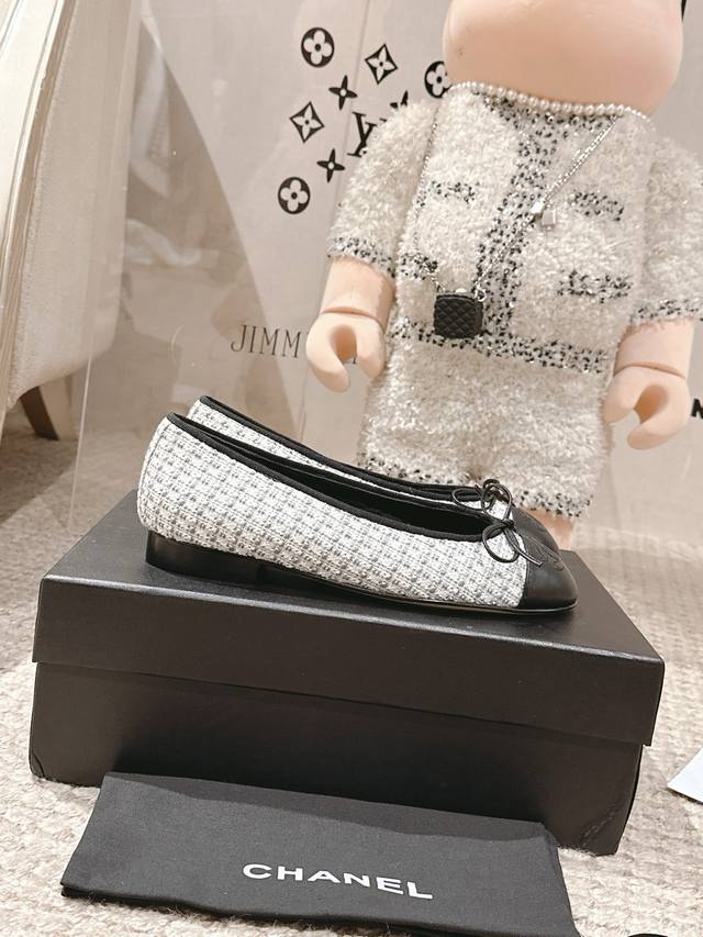 25Fw Chanel's latest early spring color Chanel bow ballet flat shoes Believe me,