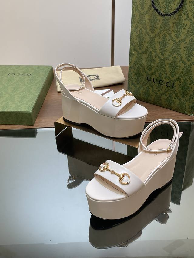 Leather sole 1:1 high-end version Gucci Gucci's new summer waterproof platform s