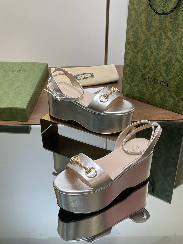 Genuine leather sole 1:1 high-end version Gucci Gucci's new summer waterproof pl