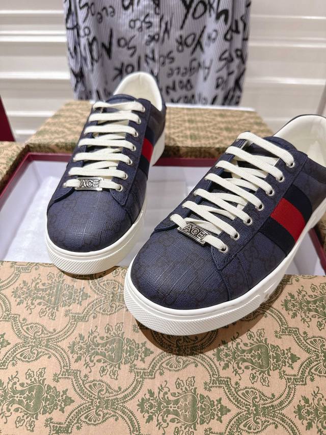 Factory Gucci latest Ace series Pro version white shoes Original purchase and de