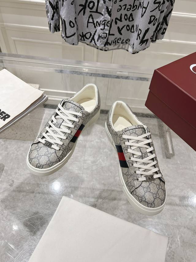 Factory Gucci latest Ace series Pro version white shoes Original purchase and de