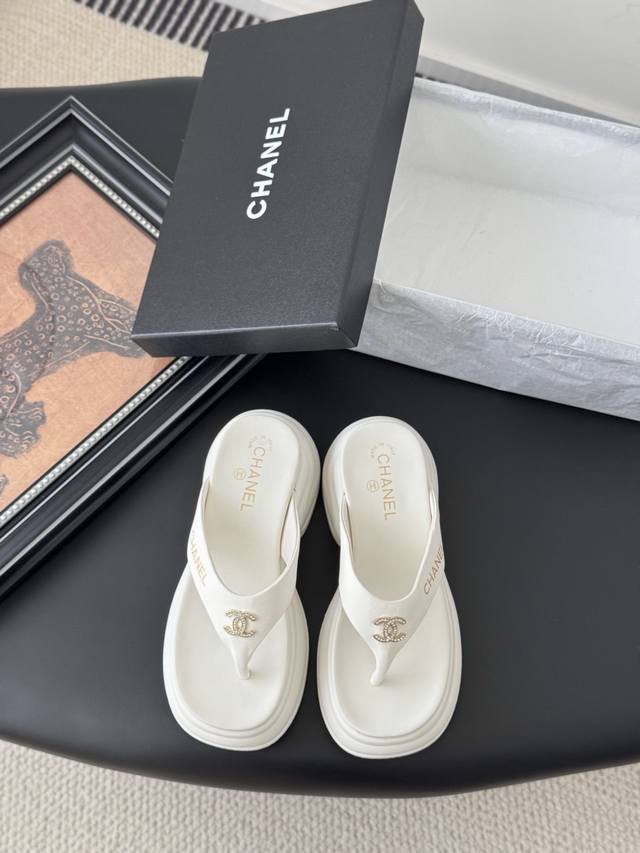 Chanel 25C new wedge heel slippers series one-step series Tpu original outsole S