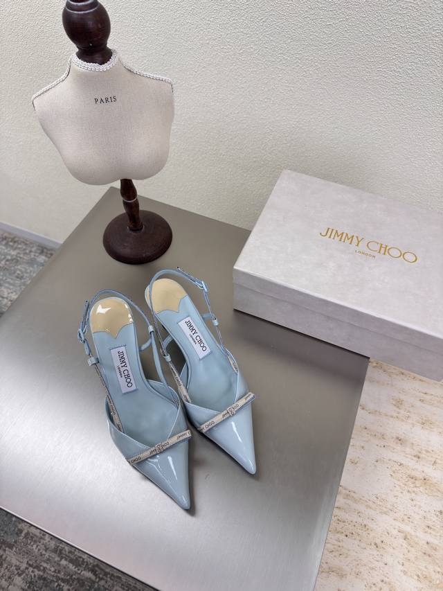 Simple webbing logo hollow back shoes 25 Accessories series Jimmychoo Collins St